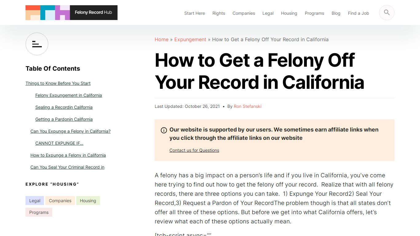 How to Get a Felony Off Your Record in California